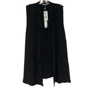 Dušan Black Silk Sleeveless Cardigan